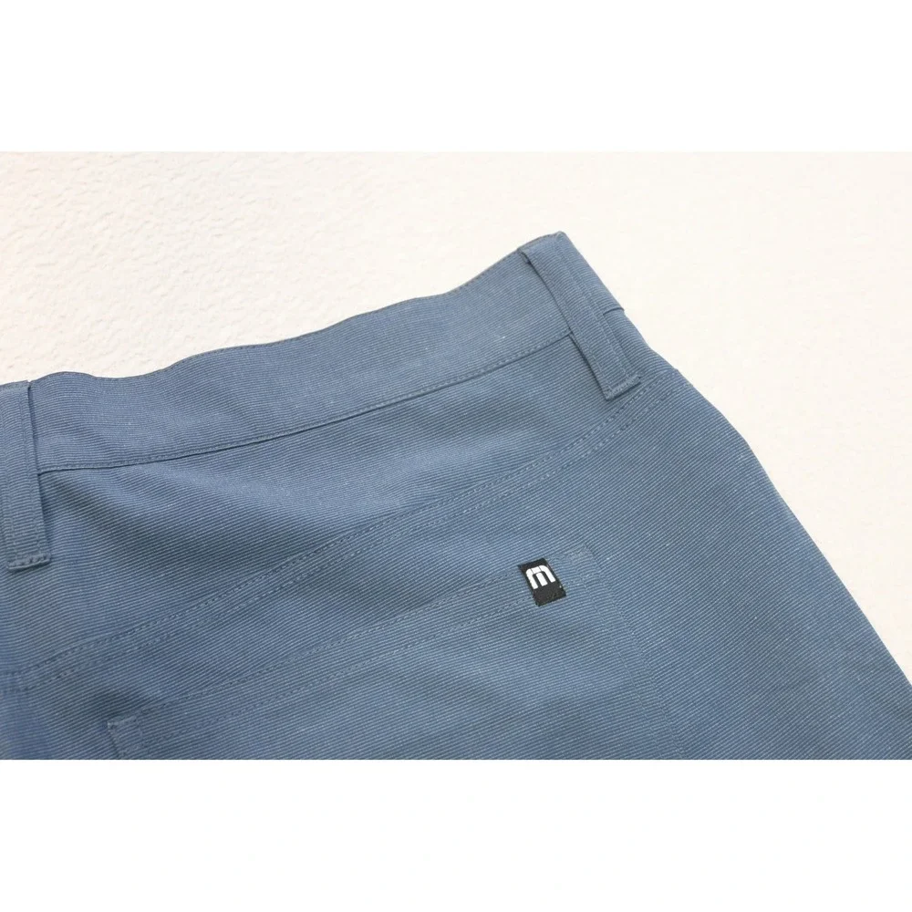 TravisMathew Golf Pants Mens 36 x 32 Blue Wicking Micro Stripe Straight Leg